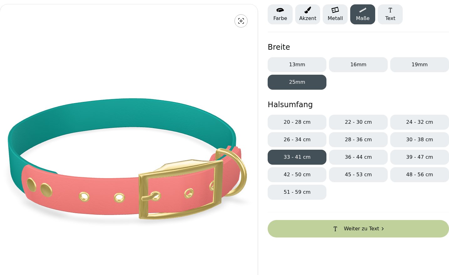 Biothane Halsband Maße