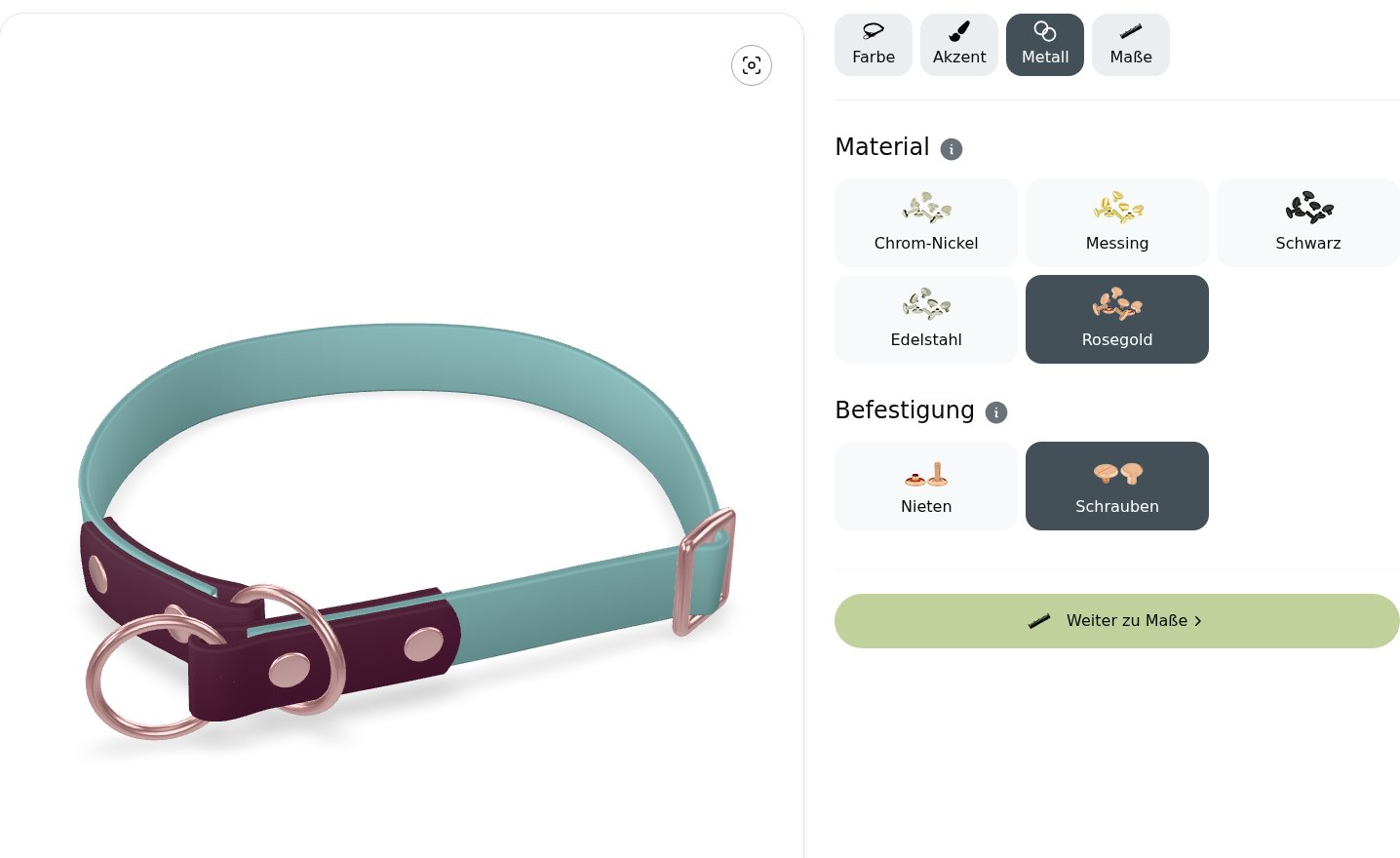 Metallbeschläge Biothane Zugstopp-Halsband
