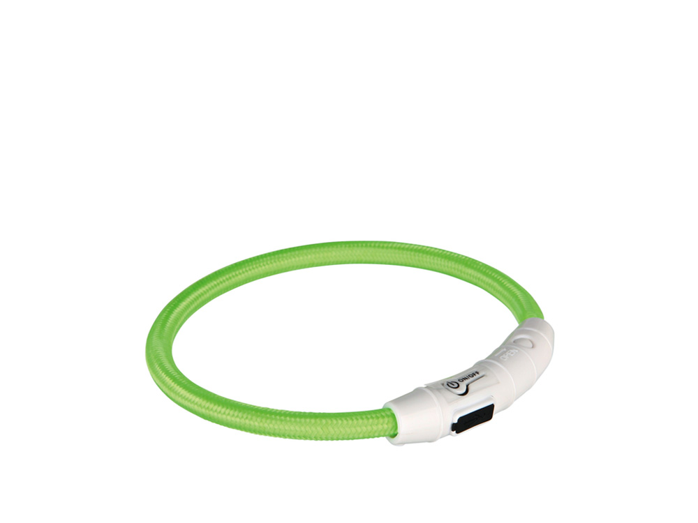 Leuchthalsband USB Flash grün M – L