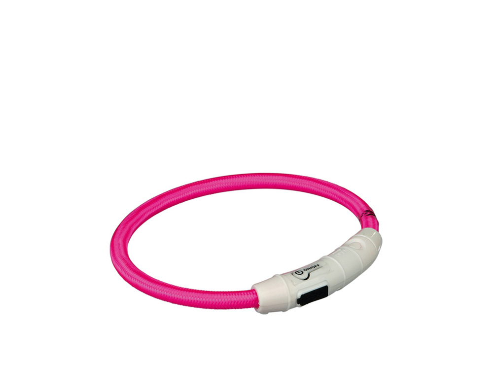 Leuchthalsband USB Flash pink XS – S