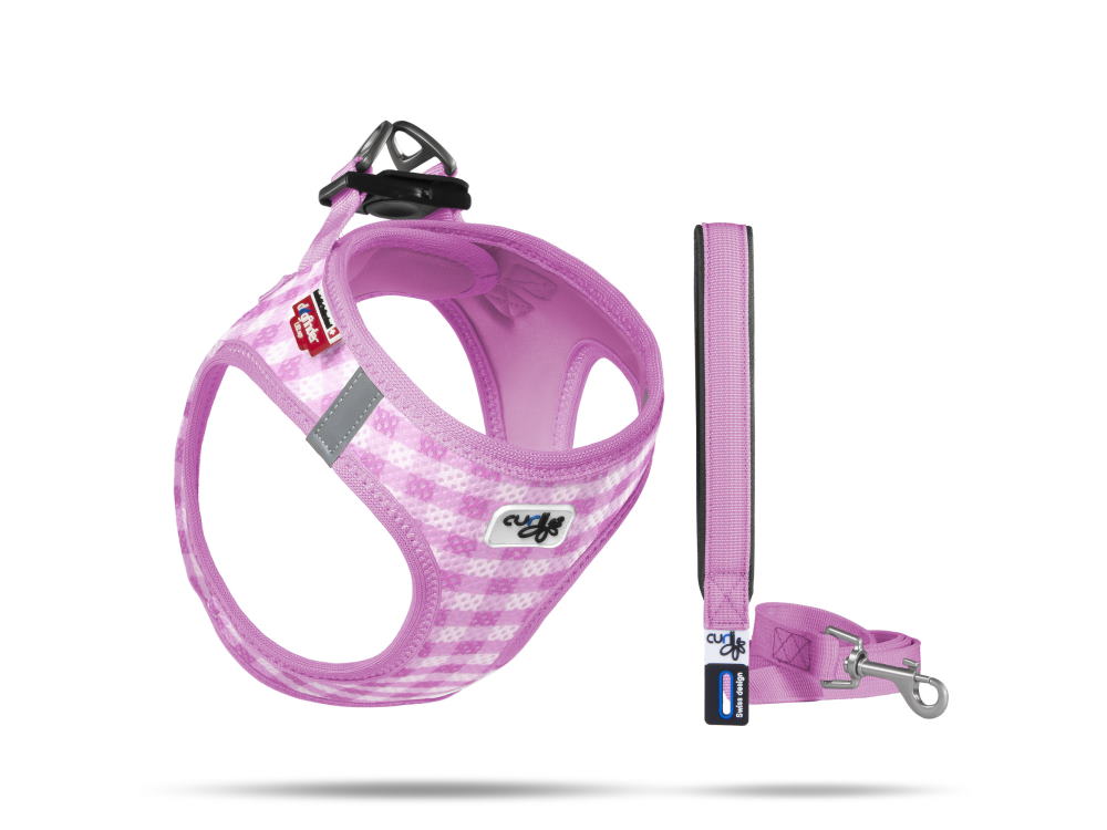Curli Welpengeschirr Air-Mesh mit Leine rosa XS
