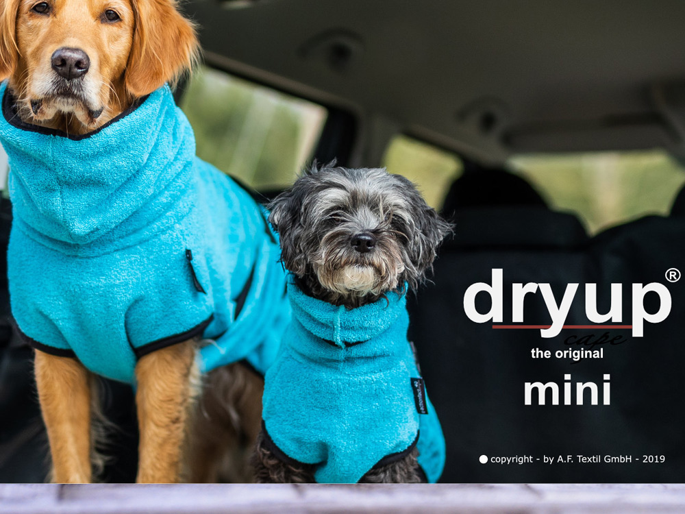 Dryup Cape Hundebademantel Mini Cyan 45 cm