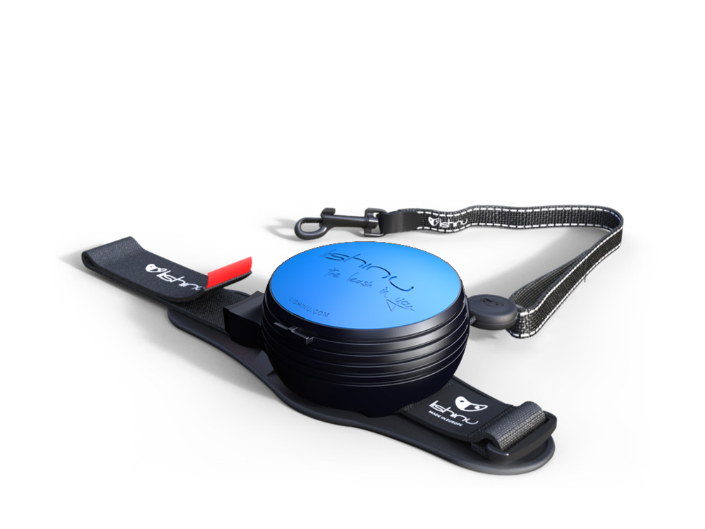 Lishinu 3 Handy Roll Hundeleine mit Full-STOP Knopf blau 13 – 40kg