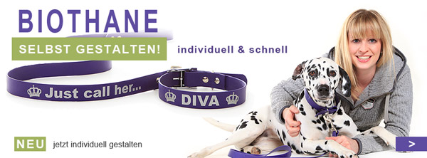 Biothane Hundehalsband und Biothane Hundeleine selbst gestalten und bedrucken